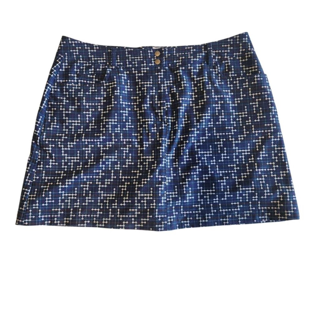 Slazenger Skort Golf Tennis Athletic Skirt Blue Geometric Pockets Size‎ 10 NEW